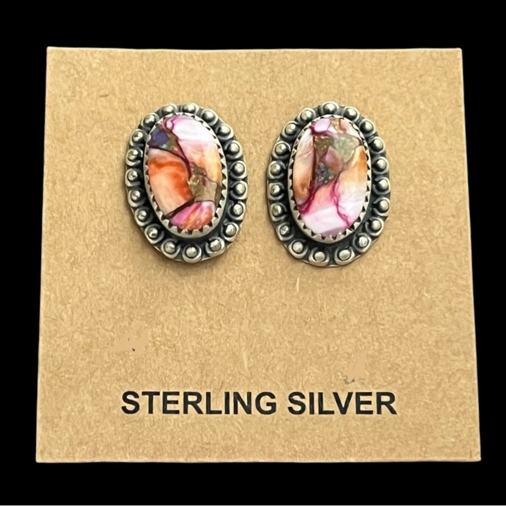 New Artisan made sterling silver red rose dahlia earrings